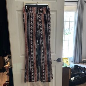 No Boundaries Multicolor Patterned Boot Cut Pants